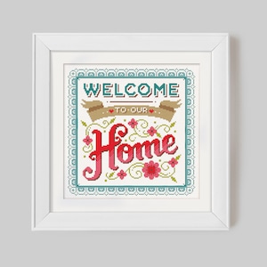Welcome to our Home (Brights)- Cross Stitch Pattern (Digital Format - PDF)