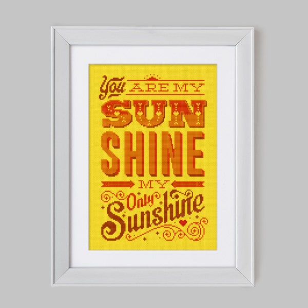 You are my Sunshine - Cross Stitch Pattern (Digital Format - PDF)