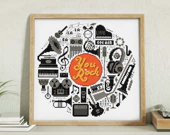 You Rock!- Cross Stitch Pattern (Digital Format - PDF)
