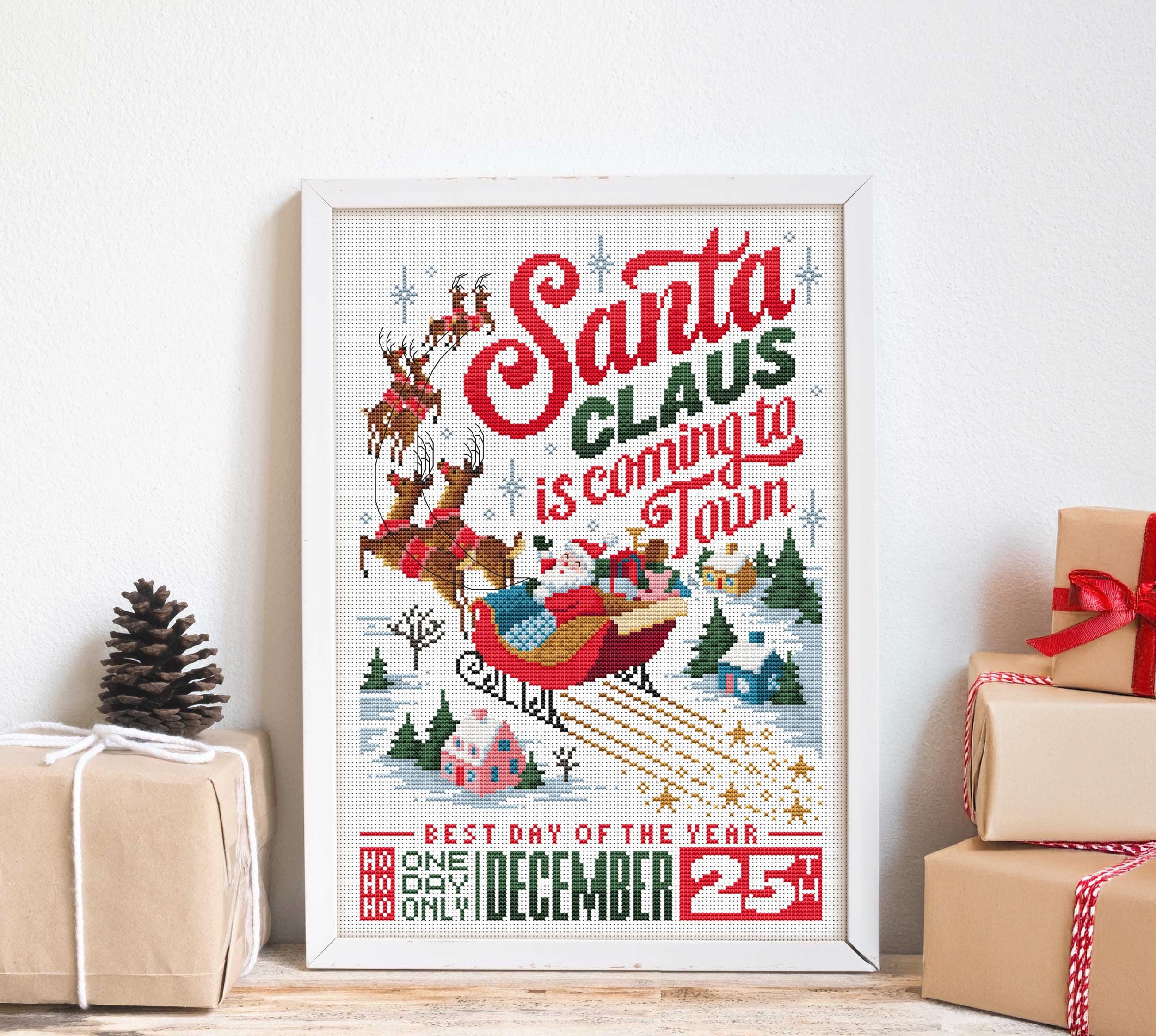 Santa Claus is coming to town- Cross Stitch Pattern (Digital Format - PDF)