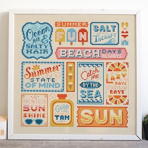 Summer Sampler - Cross Stitch Pattern (Digital Format - PDF)