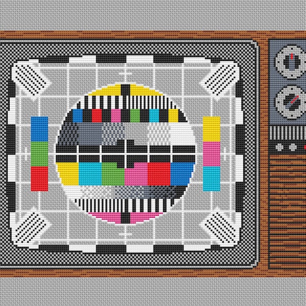 TV Test Card - Cross Stitch Pattern (Digital Format - PDF)