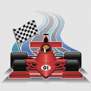 Racing Car - Cross Stitch Pattern (Digital Format - PDF)