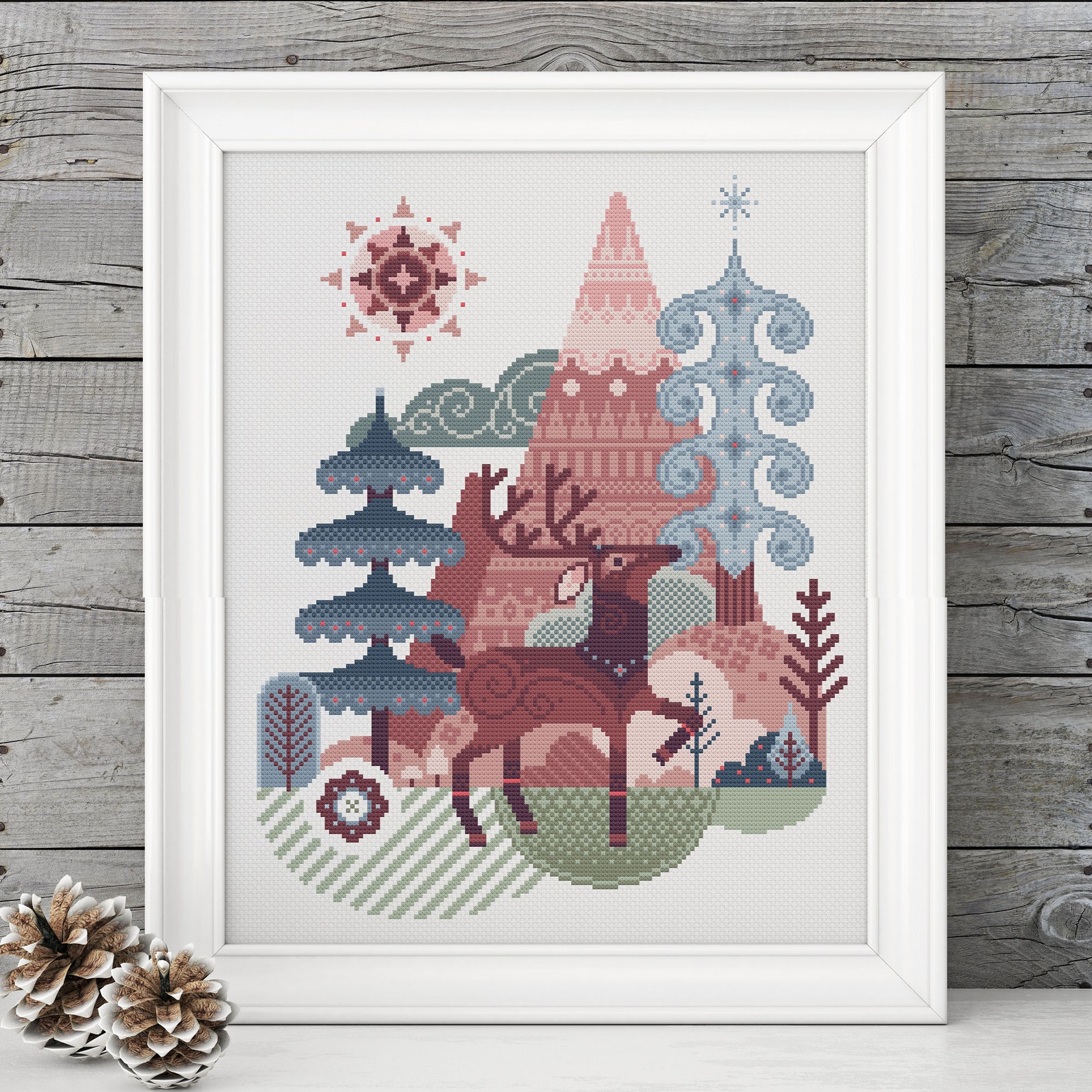 Winter Deer - Cross Stitch Pattern (digital Format - PDF) - Etsy