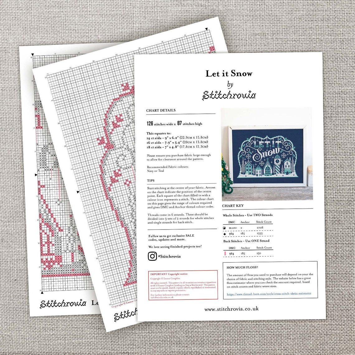 Let It Snow Cross Stitch Pattern digital Format PDF - Etsy