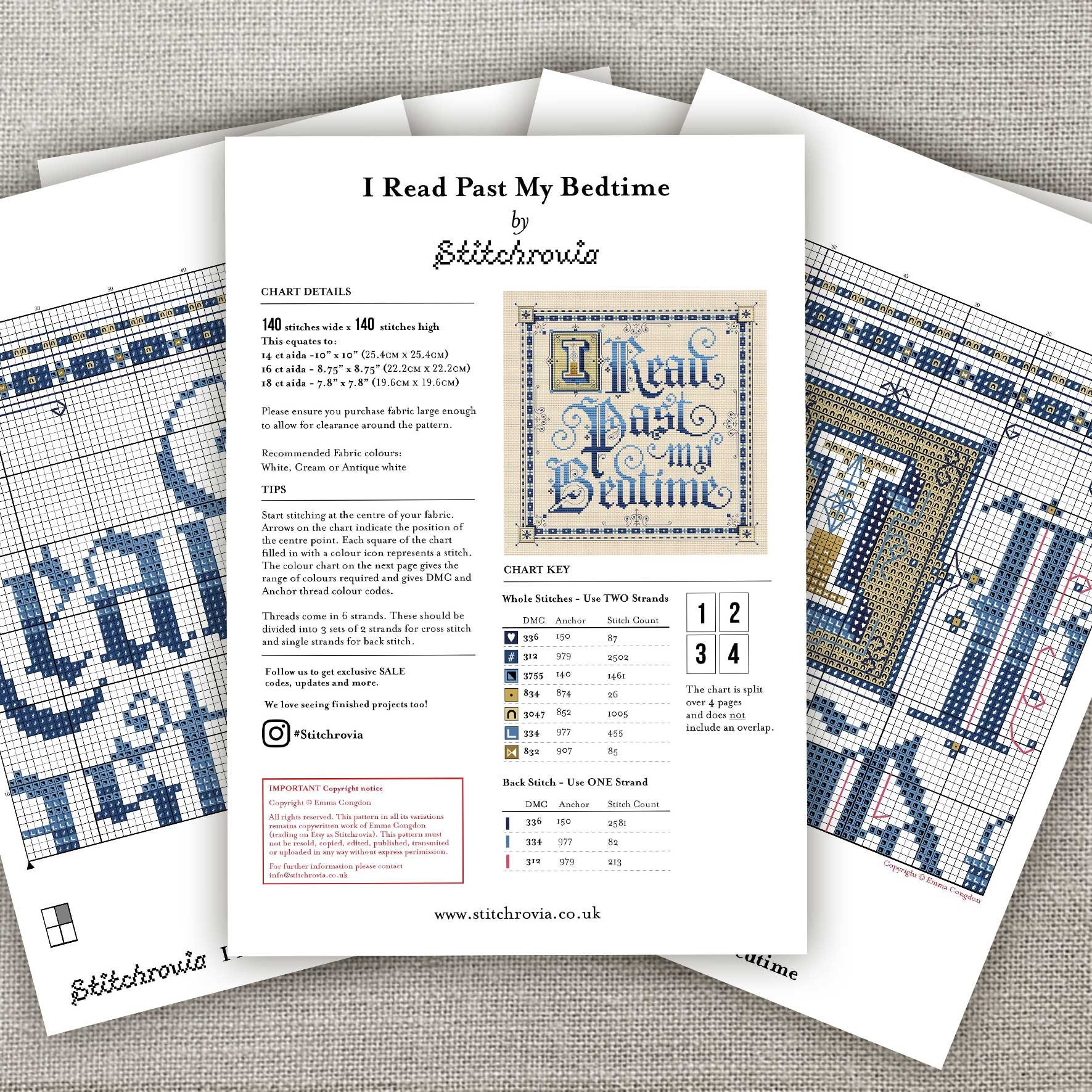 I Read Past My Bedtime - Cross Stitch Pattern (digital Format - PDF) - Etsy