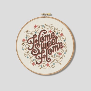 Floral Home Sweet Home - Cross Stitch Pattern (Digital Format - PDF)