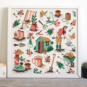 A Day In The Garden - Cross Stitch Pattern (Digital Format - PDF)
