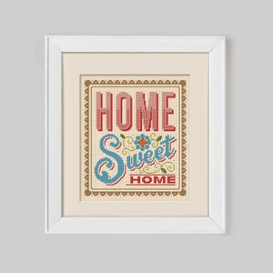 Home Sweet Home Cross Stitch Pattern Digital Format PDF image 1