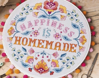 Happiness is Homemade - Cross Stitch Pattern (Digital Format - PDF)