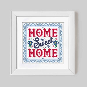 Home Sweet Home Cross Stitch Pattern Digital Format PDF image 1