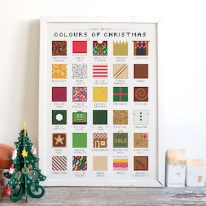 Kleuren van Kerstmis - Kruissteekpatroon (digitaal formaat - PDF)