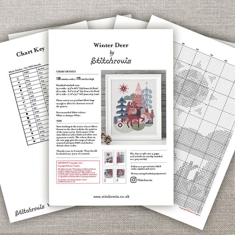 Winter Deer - Cross Stitch Pattern (digital Format - PDF) - Etsy