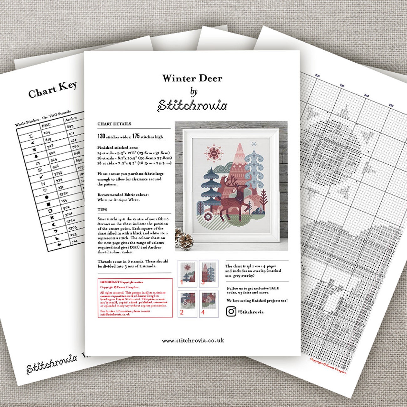 Winter Deer - Cross Stitch Pattern (digital Format - PDF) - Etsy UK