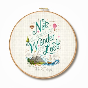 Tolkein &#39;Not all who wander&#39; Cross Stitch Pattern (Digital Format - PDF)