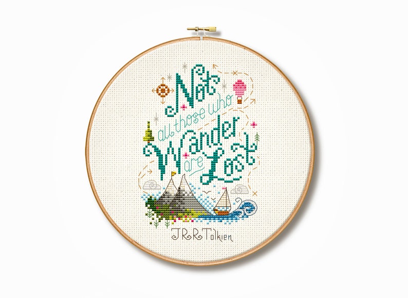 Tolkein 'Not all who wander' Cross Stitch Pattern (Digital Format - PDF) 