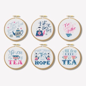 Mini Tea Set - Cross Stitch Patterns (Digital Format - PDF)