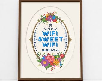 WiFi Sweet WiFi - Customisable Cross Stitch Pattern (Digital Format - PDF)