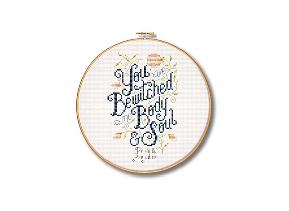 Pride and Prejudice Cross Stitch Pattern digital Format PDF - Etsy