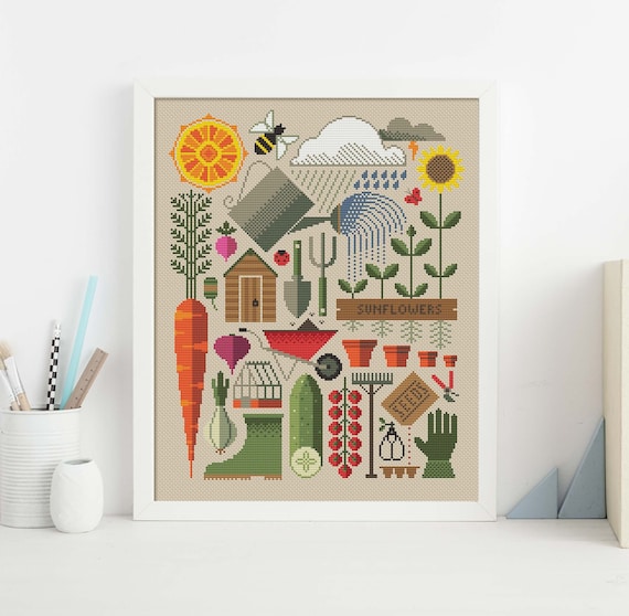 In the Garden - Cross Stitch Pattern (digital Format - PDF) - Etsy