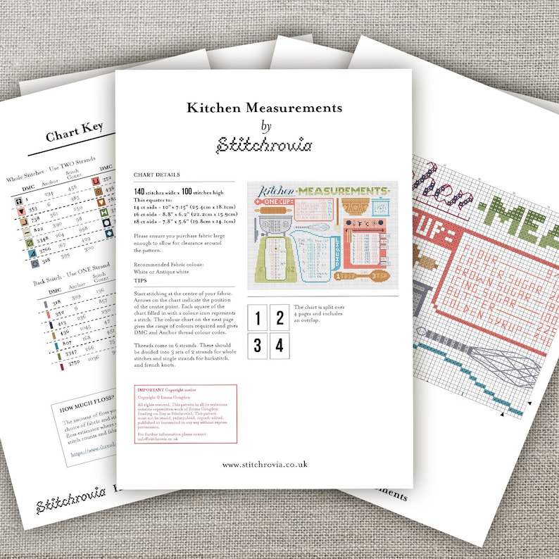 Kitchen Measurements Cross Stitch Pattern digital Format Etsy Canada