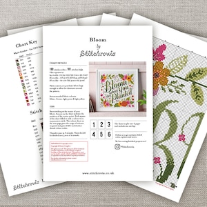 Bloom where you are planted Cross Stitch Pattern Digital Format PDF image 2