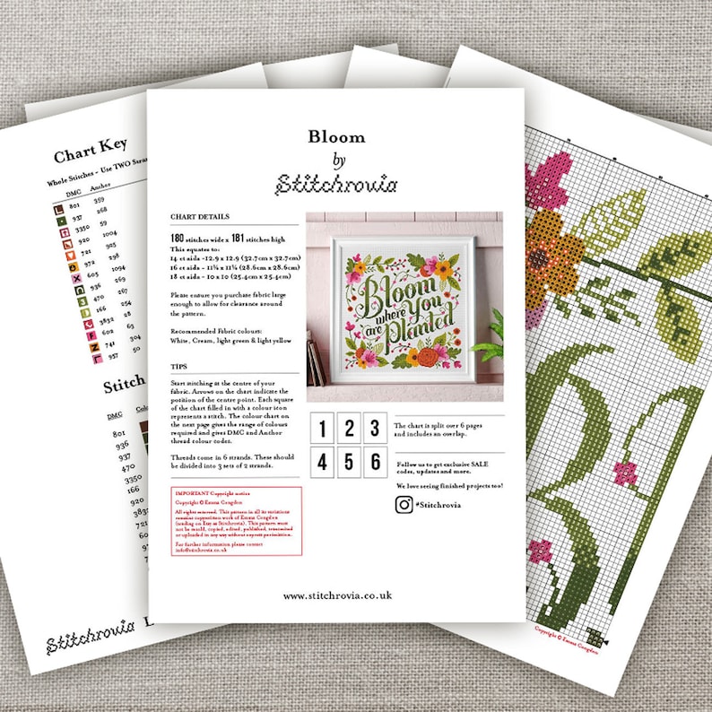 Bloom where you are planted Cross Stitch Pattern Digital Format PDF image 2