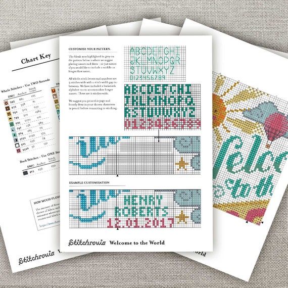 Welcome to the World Baby - Cross Stitch Pattern (digital Format