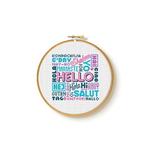 Say Hello - Cross Stitch Pattern (Digital Format - PDF)