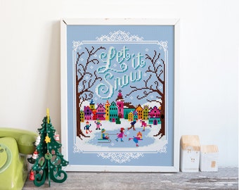 Let It Snow - Cross Stitch Pattern (Digital Format - PDF)