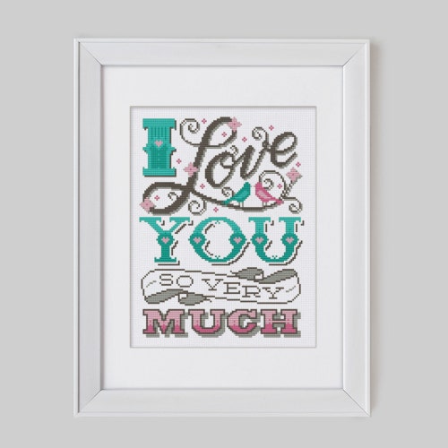 Counted Cross Stitch Pattern PDF. Instant Download. Love Etsy