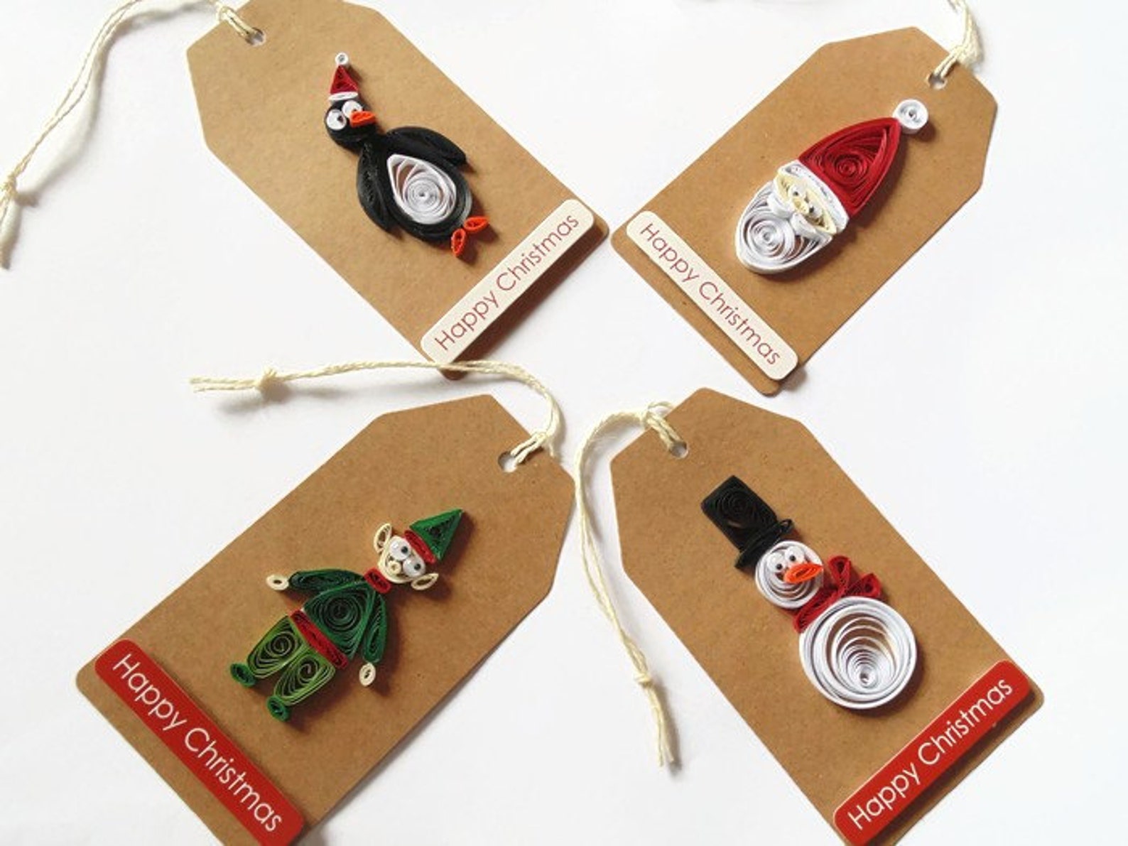 Christmas tags Christmas gift tags gift tags quilled gift | Etsy