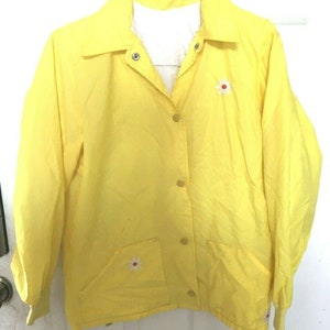 Uniroyal Vintage Golf Jacket Windbreaker Royal Golf Clothing Yellow 80&#39;s Women&#39;s