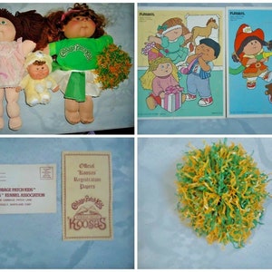 Cabbage Patch Doll & Puzzle Lot Vintage 2 Dolls 1 Baby Doll 2 Puzzles Envelopes