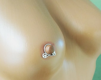 Nipple Rings Non Piercing  - Adjustable Nipple Rings -  Sterling silver jewelry Fake Piercing  nipple cover nipple cuff
