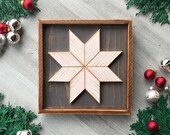Mini Wooden Star Barn Quilt. Gray and White. Rustic Country Primitive Farmhouse Decor. Shelf Sitter. Nordic Scandi Holiday Christmas Decor