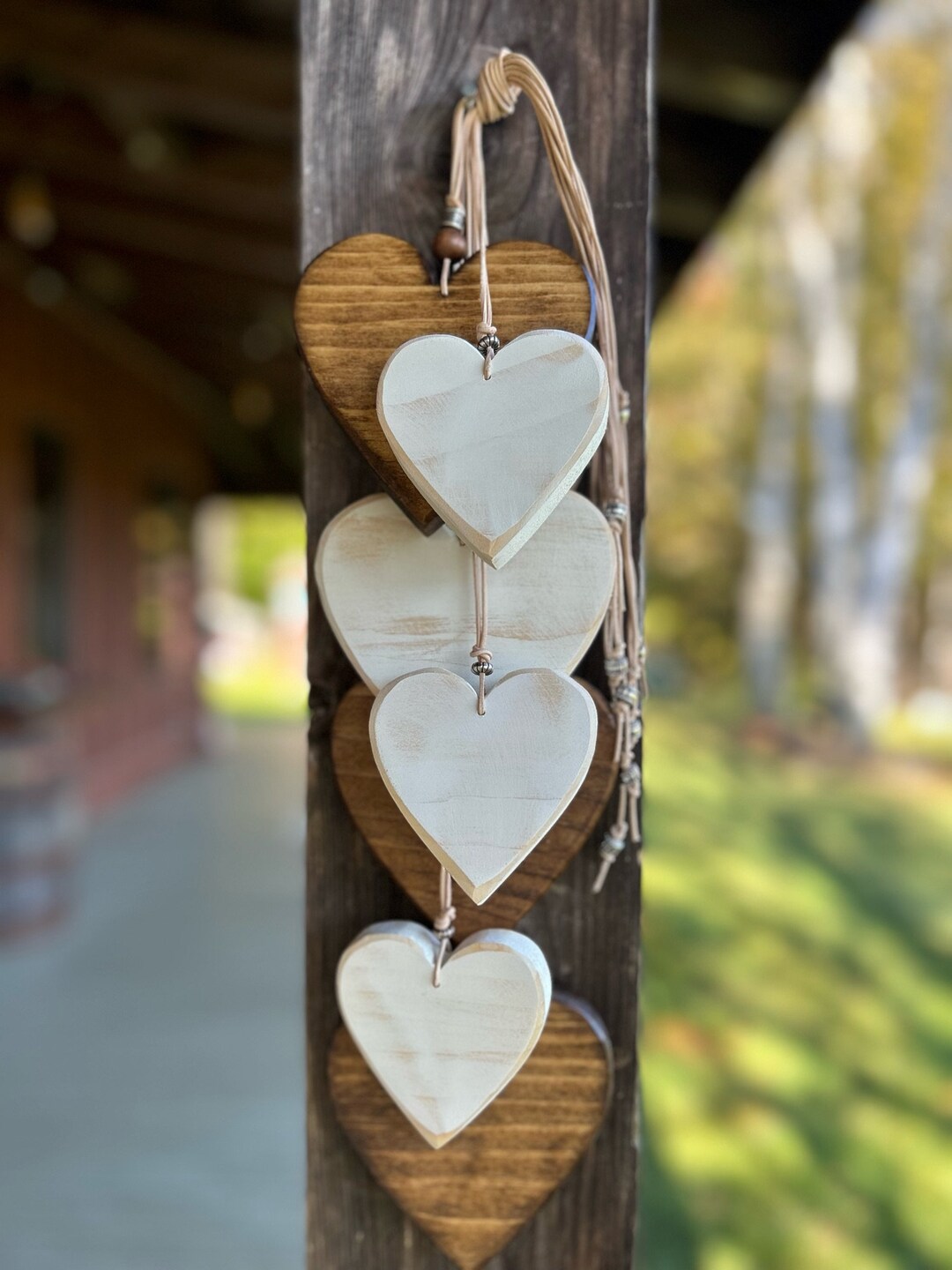 Wooden Heart Decor. Rustic Heart Wall Hanging. 7 Painted Wood Etsy