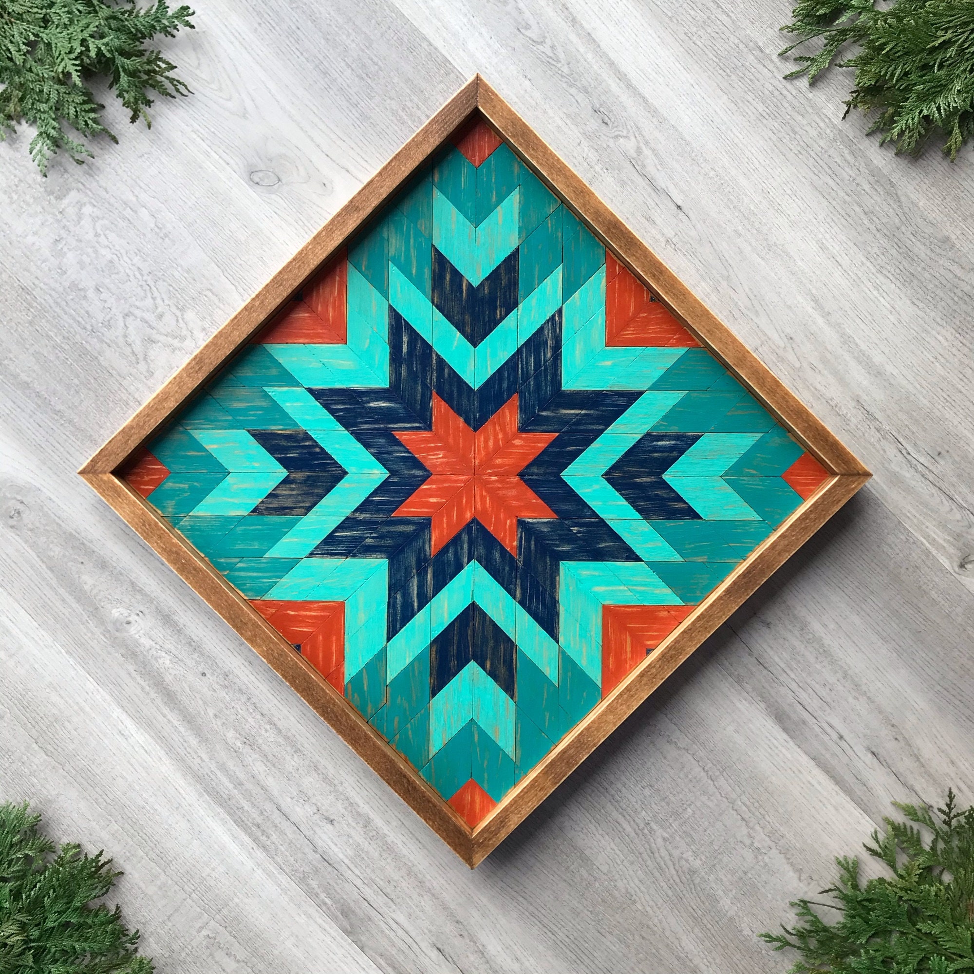Wooden Barn Quilt. Rustic Wood Wall Art. Cabin, Cottage, & Farmhouse ...