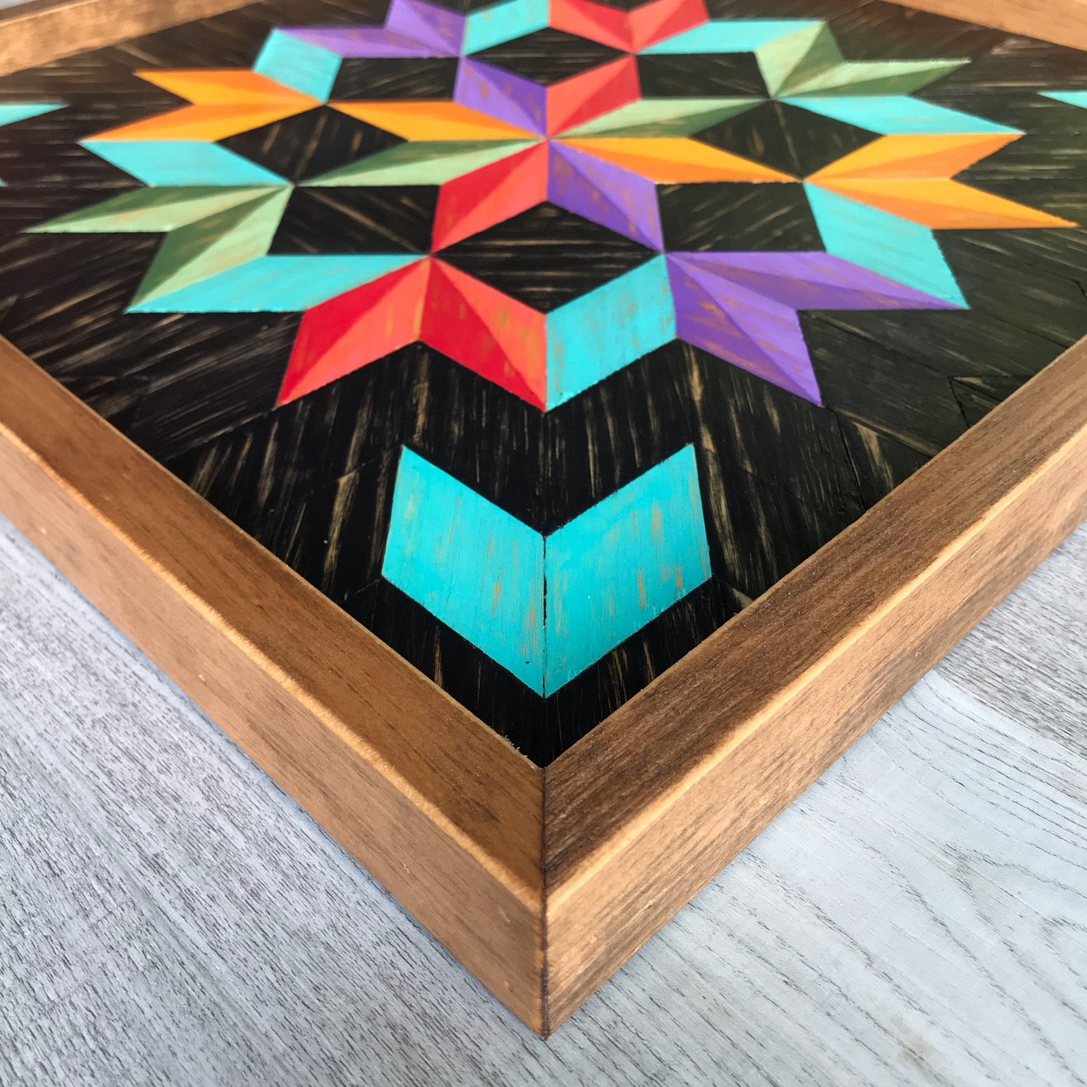 Rustic Wood Wall Art. Wooden Barn Quilt With Carpenter's - Etsy