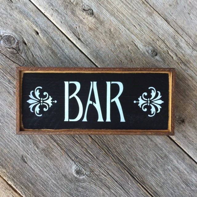 Bar Sign Wood Signs Bar Decor Wall Sign Home Bar Decor Etsy