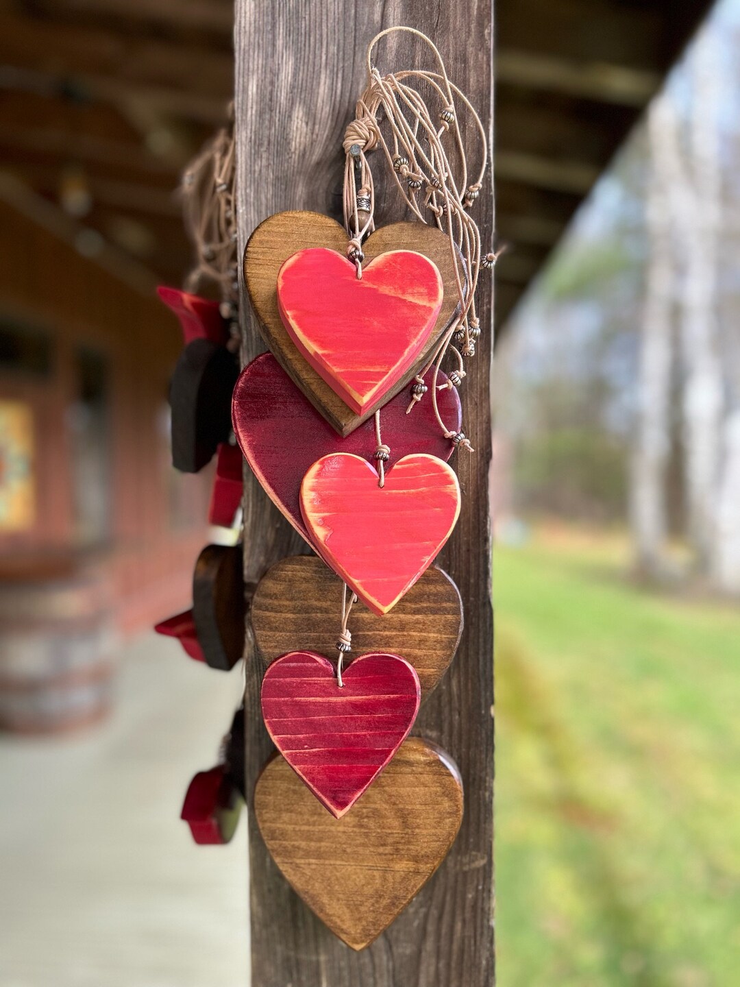 Wooden Heart Decor. Wood Hearts. Rustic Heart Wall Hanging. Etsy