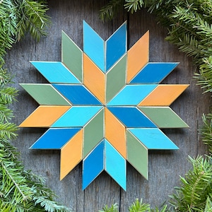 Wooden Stars. Colorful Star Decor. Wood Star Decorations. Quilt Star. Small Stars. Hanging Star. Rustic Wood Wall Art. Handmade Starburst