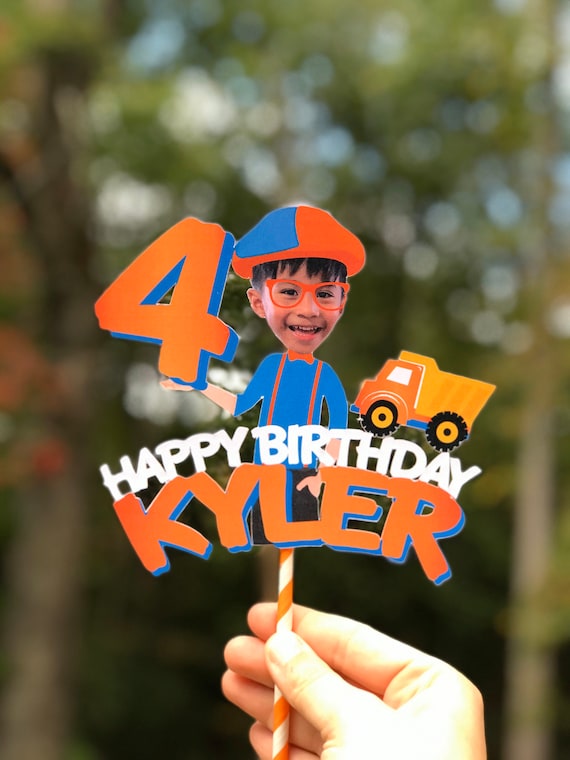 blippi custom photo cake topper cupcake digital toppers