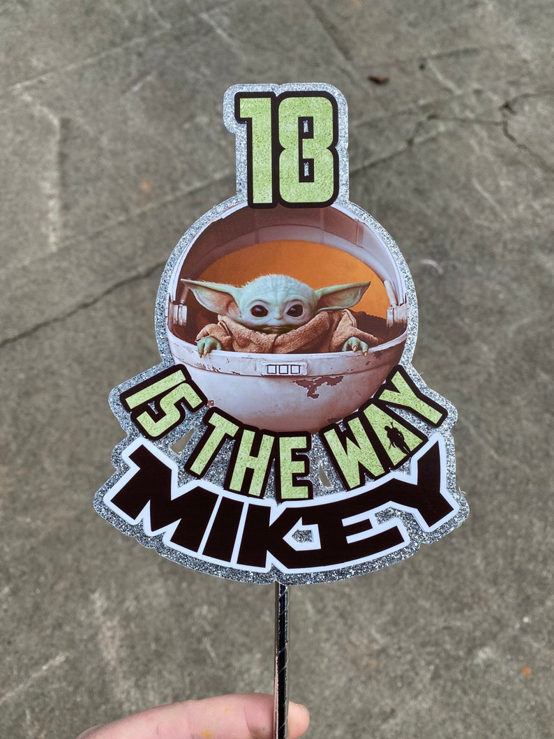 Baby Yoda Mandalorian Custom Cake Topper Cupcake Digital Toppers DIY