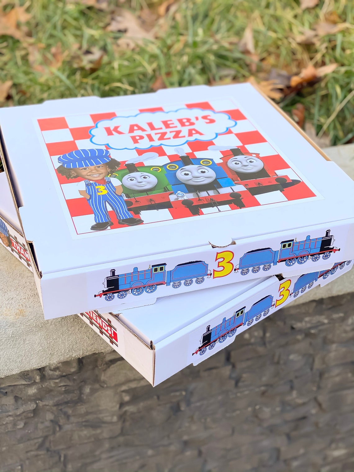 Thomas the Train Customized Pizza Boxes Favors and DIY Labels Etsy