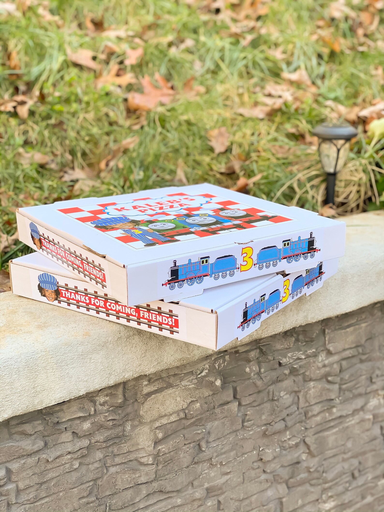 Thomas the Train Customized Pizza Boxes Favors and DIY Labels Etsy