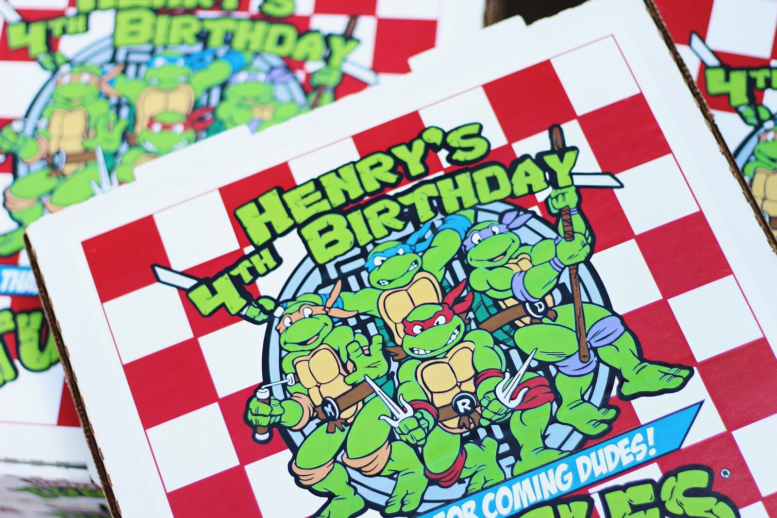 Teenage Mutant Ninja Turtle Labels Pizza Box Favors | Etsy
