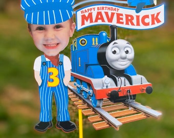 Thomas and Friends Train Custom Photo Birthday Cake Topper