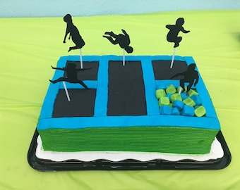 Trampoline Jump Party Cupcake Cake Toppers Set of 12