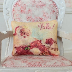 Dolls House Pillow Holiday Decor 1:12th Scale Christmas Tree Cushion Shabby Cottage Chic Dollhouse Miniature